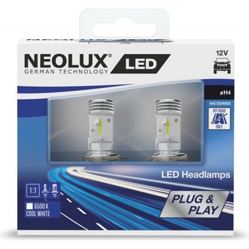 Neolux H4 P43t 12V 12/12W LED 6500K Cool White 2 ks