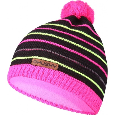 Husky dětská čepice Cap růžová neon žlutá