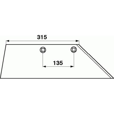Lemken 3352031 Ostří levé 18" 495 mm