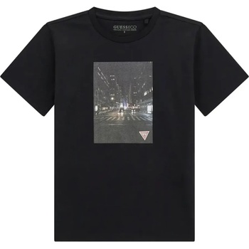 GUESS Тениска с къс ръкав в черно за момче със снимка и лого Guess