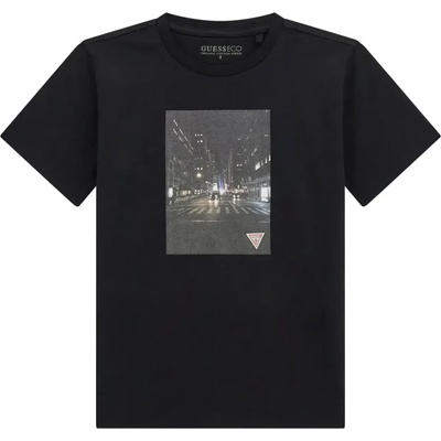 GUESS Тениска с къс ръкав в черно за момче със снимка и лого Guess