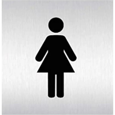 Znak rozlišovací "WC-ženy", 60 x 60 mm, samolepící, nerez