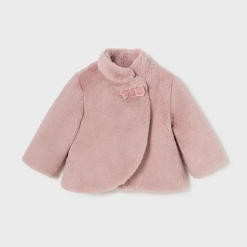 MAYORAL Палто с косъм за бебе момиче в розов цвят Майорал