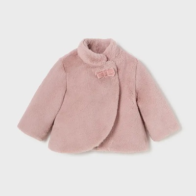 MAYORAL Палто с косъм за бебе момиче в розов цвят Майорал