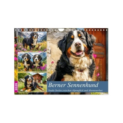 Berner Sennenhund. Sanfte Seelen zwischen Alpenglück und Abenteuerlust Wand DIN A4 quer CALVENDO Monats 2026