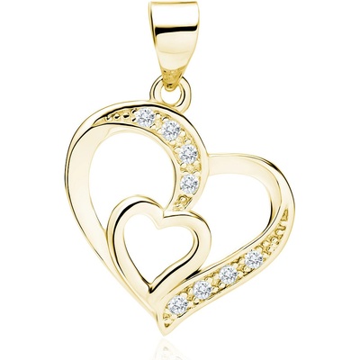 Lunica Stříbrný přívěsek zlatá srdíčka 0230