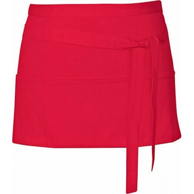 Link Kitchen Wear Krátká barmanská zástěra se třEma předníma kapsama Strawberry Red Pantone 186 X983