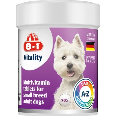 8in1 Vitality multivitamínové tablety pre malé plemená 70 kusov