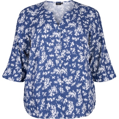Zizzi Тениска за спане 'Mcecilie' синьо, размер XL