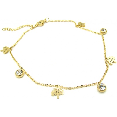 Steel Jewelry Náramek na nohu gold strom života z chirurgické oceli NK220179 – Hledejceny.cz