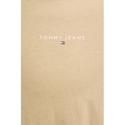 Tommy Jeans Памучна тениска Tommy Jeans в бежово с изчистен дизайн DM0DM21188 (DM0DM21188)