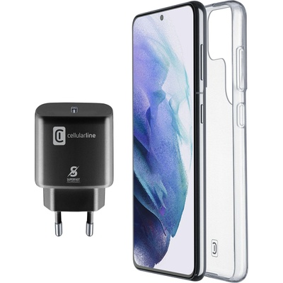 Cellularline Cellularline Пакет за Samsung Galaxy S22 Ultra - Калъф + Зарядно 220V UBS-C 25W