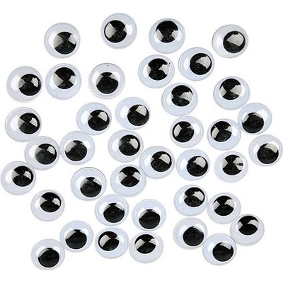 Nalepovacie pohyblivé oči - 12 mm - 10 párov