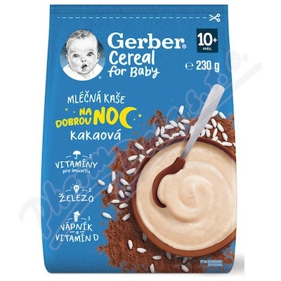 Gerber Cereal for Baby Mléčná kaše na dobrou noc kakaová 10m+ 230 g – Zbozi.Blesk.cz