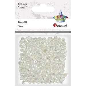 TITANUM Plastic Beads Faceted 30g White