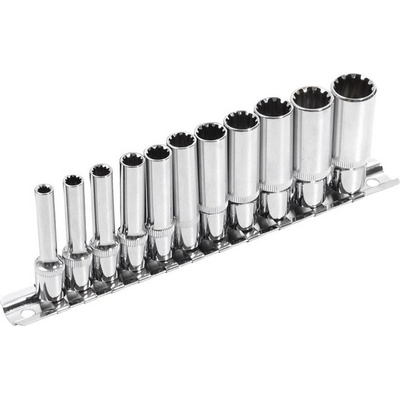hlavice nástrčné prodloužené, MULTI-LOCK, sada 11ks, CrV, EXTOL PREMIUM