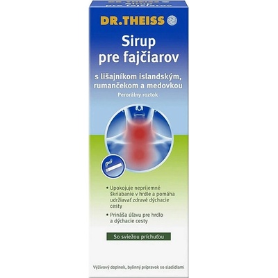 Dr.Theiss Sirup pro kuřáky s lišejníkem heřmánkem a meduňkou 250 ml