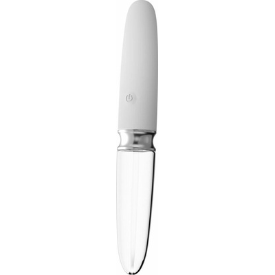 Straight LED Vibrátor oboustranný silikonový a skleněný vibrátor s LED světlem