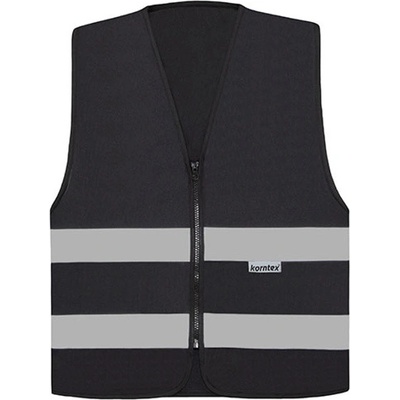 Korntex Cologne Unisex bezpečnostní vesta na zip KX217 Black