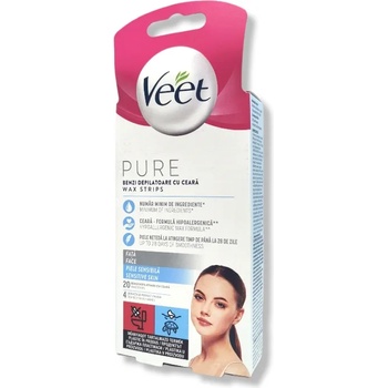 Image 1 of Veet депилиращи ленти за лице, Pure, 10 броя (двойни ленти)