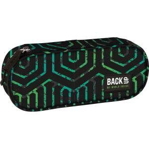 BackUP Овален ученически несесер BackUp A - Antique Green, 1 цип (88270)