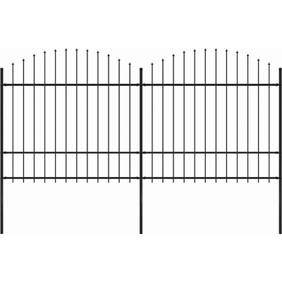 vidaXL Zahradní plot s hroty ocel (1,5–1,75) x 3,4 m černý
