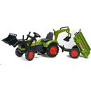 FALK Šliapací traktor Claas Arion 430 s nakladačom rýpadlom a vlečkou