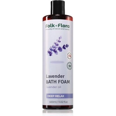Folk & Flora Lavender pena do kúpeľa s upokojujúcim účinkom 400 ml