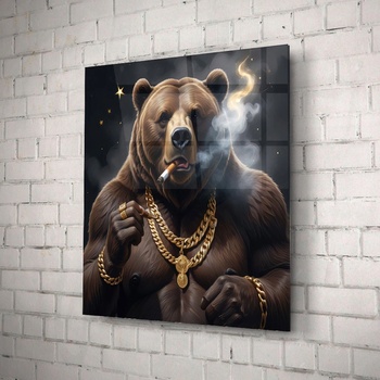 Art gift Стъклено АРТ пано - Мечка с Пура