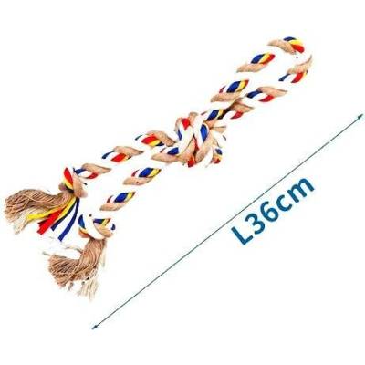Nobleza bavlněné lano s 3 uzly 36 cm béžové