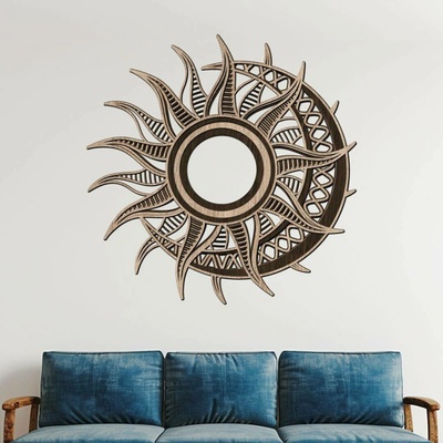 dřevo života Dřevěná dekorace na zeď KDYŽ SLUNCE ŠEPTÁ LUNĚ Zvolte rozměr (cm): 80x80, Zvolte barvu dekoru: Dub Sonoma-Wenge