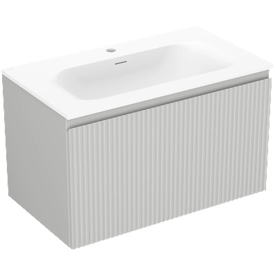 Mexen Rivel шкаф за баня 80 см с мивка Vela, 1 чекмедже, набразден, сив мат/бял мат - 91A20-08047-1-BF62-W23M01 (91A20-08047-1-BF62-W23M01)