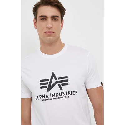 Alpha Industries Памучна тениска Alpha Industries Basic T-Shirt в бяло с принт 100501.09 (100501.09)