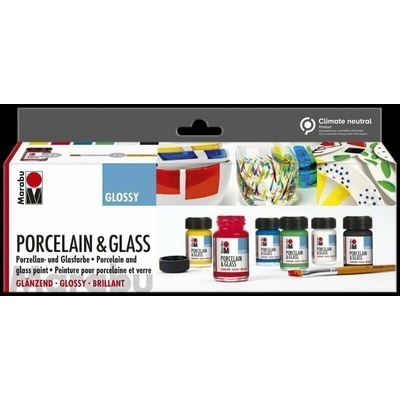 Marabu Barvy na porcelán sada 6 x 15 ml 1x štětec – Hledejceny.cz