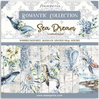 Sada oboustranných papírů ROMANT.SEA DREAM190 g/m2 20,3x20,3cm - 10ks