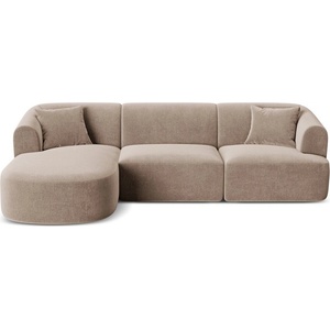 Cosmopolitan Design Светлокафяв кадифен ъглов диван (ляв ъгъл) Campi - Cosmopolitan Design (COS_LC_L_120_F1_CAMPI2)
