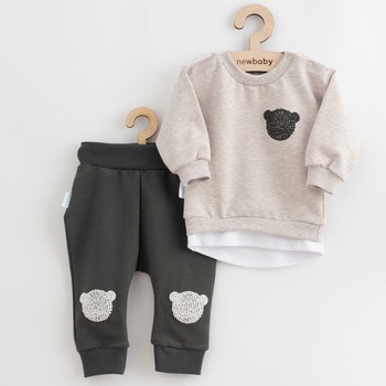New Baby Dojčenská súprava tričko a tepláčky Brave Bear ABS sivá