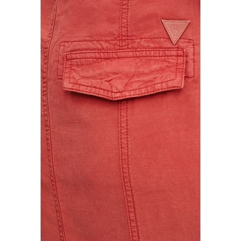 Guess Пола с лен Guess CASEY в червено среднодълга със стандартна кройка W5GD1H WG8N0 (W5GD1H.WG8N0)