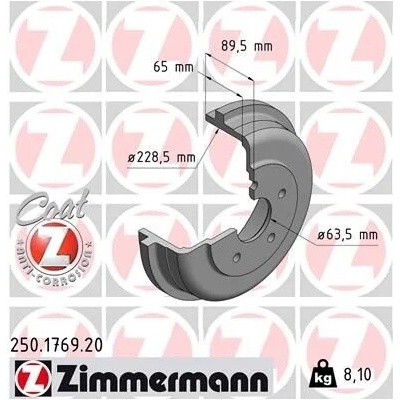 Brzdový buben ZIMMERMANN 250.1769.20 (250176920)