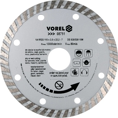 Diamantový kotouč 230 mm segment turbo 08755 vorel