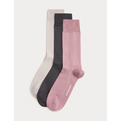 Marks & Spencer 3 чифта луксозни чорапи с високо съдържание на египетски памук Marks & Spencer многоцветни Marks & Spencer | Mnogotsveten | МЪЖЕ | 6-8.5