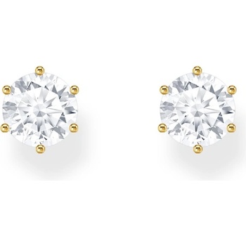 Thomas Sabo H2301-414-14 Gold-plated Ear Studs with white Brilliant-cut Stone 6, 0 mm Ladies, Жени