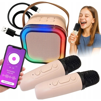 Bezdrátová Karaoke Sada Bluetooth Reproduktor Mikrofon pro Děti
