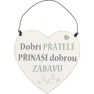 Nekupto Dřevěná cedule srdce Dobří přátelé