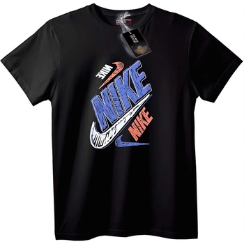 NOONEBRAND Тениска Nike с множество лога - 3XL, Black