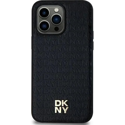 DKNY Кейс DKNY Leather Pattern Metal Logo MagSafe за Samsung Galaxy S24, черен (3666339276867)