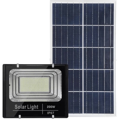 Соларен лед прожектор със соларен панел, 200W, Дистанционно управление, 5 режима - Atron JD200W (SL/JD200W)