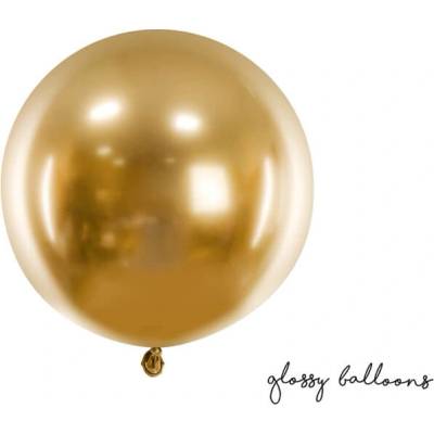 PartyDeco BALÓN latexový chrómový zlatý 60cm