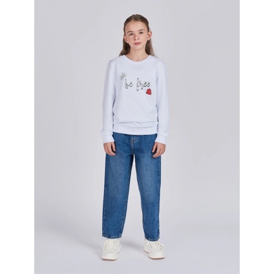 Winkiki Kids Wear Dívčí mikina Be Free bílá