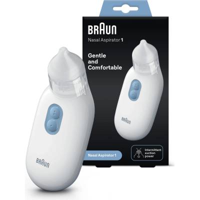 Braun nasal aspirator 1 | expectorant | Relief for stuffy noses | Electric suction power | 2 suction levels | Lace in 2 sizes | Suitable for newborns, babies and children | Dishwasher safe | BNA100 - BNA100EU